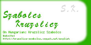 szabolcs kruzslicz business card